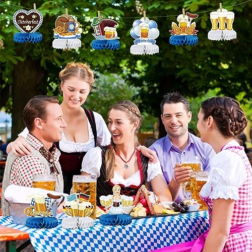 SUNKIM 9pcs Oktoberfest Honeycomb Centerpieces Oktoberfest Decorations Party Supplies Bavarian German Beer Festival Oktoberfest Party Decorations Oktoberfest Table Toppers