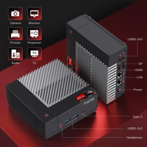 Trycoo HA-3 Mini PC,AMD Ryzen 5 5500U Processor(4.0Ghz),16GB RAM 512GB SSD,Windows 11 Pro Mini Desktop Computer,4K@60Hz Output HD 2.0/Type-C/WiFi 6 /BT5.2 /USB3.2 /Gigabit Ethernet/