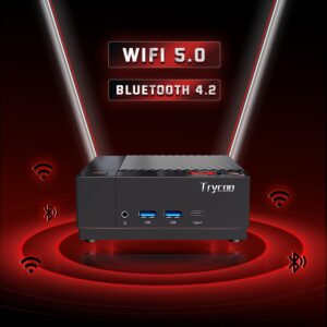 Trycoo HA-3 Mini PC,AMD Ryzen 5 5500U Processor(4.0Ghz),16GB RAM 512GB SSD,Windows 11 Pro Mini Desktop Computer,4K@60Hz Output HD 2.0/Type-C/WiFi 6 /BT5.2 /USB3.2 /Gigabit Ethernet/