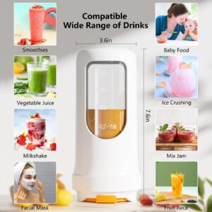 YIKHOM 12oz Portable Smoothie Blender, 10 Blades, 50W Motor, 1600mAh Battery, 3 Drinking Modes, 360 Omni-Directional Crushing, BPA-Free ABS+PCTG Material