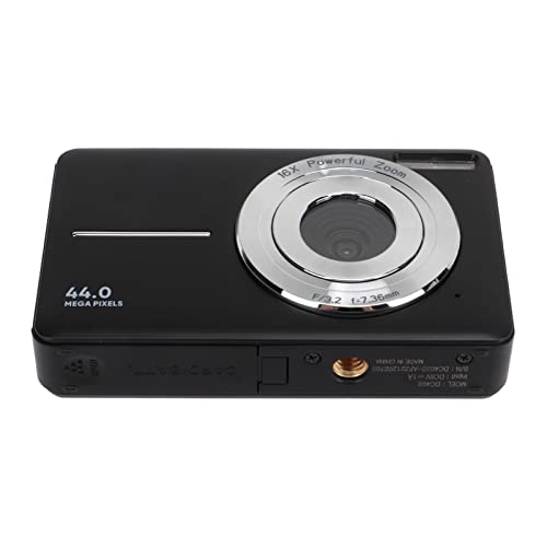 Compact Digital Camera, HD 1080P Type C Charging 44M Digital Camera for Photo for Travel (Black)