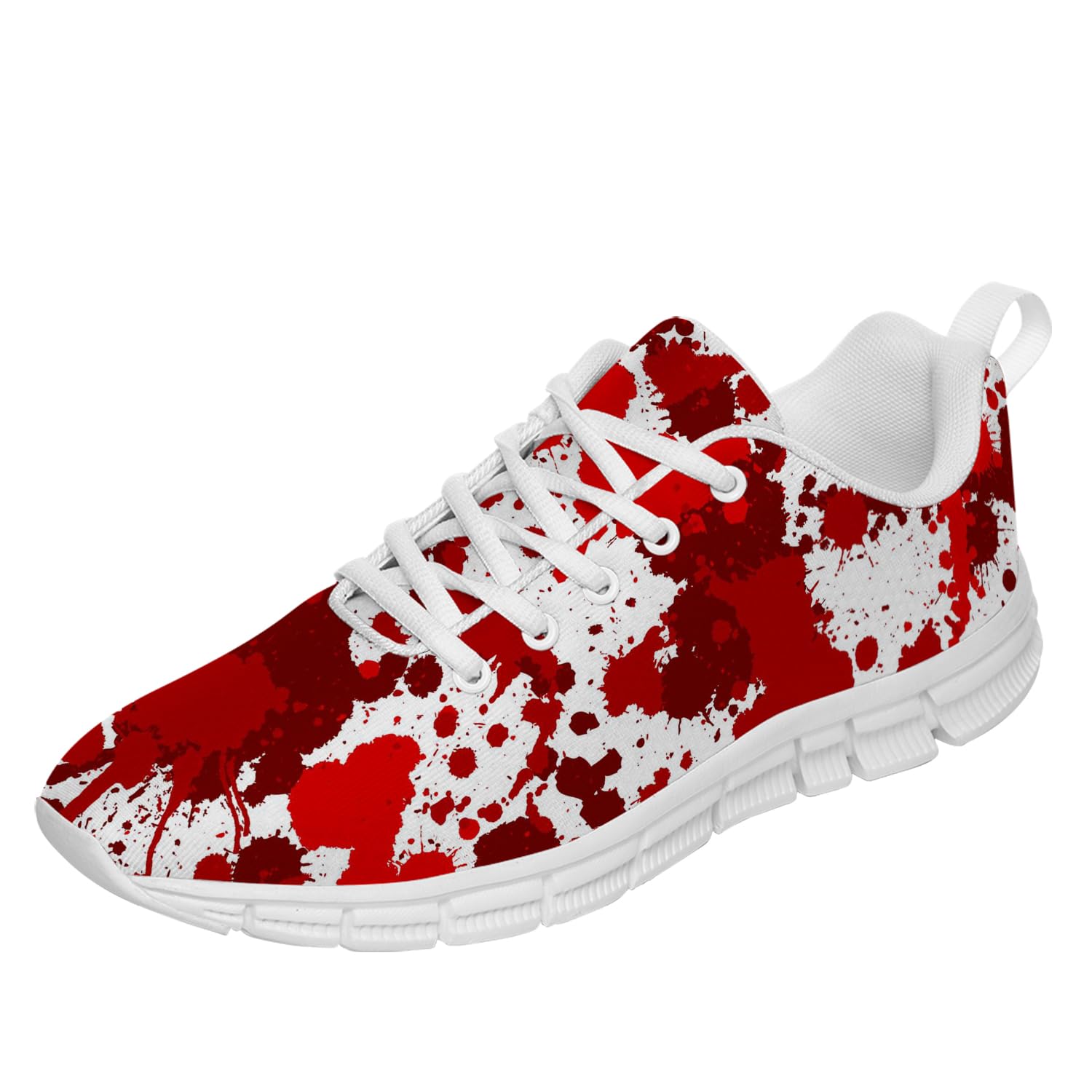 ocmogic Blood Shoes for Women Men Running Walking Tennis Sneakers Blood Splatter Bloody Halloween Shoes Gifts for Her Him,Size 8.5 Men/10 Women Black