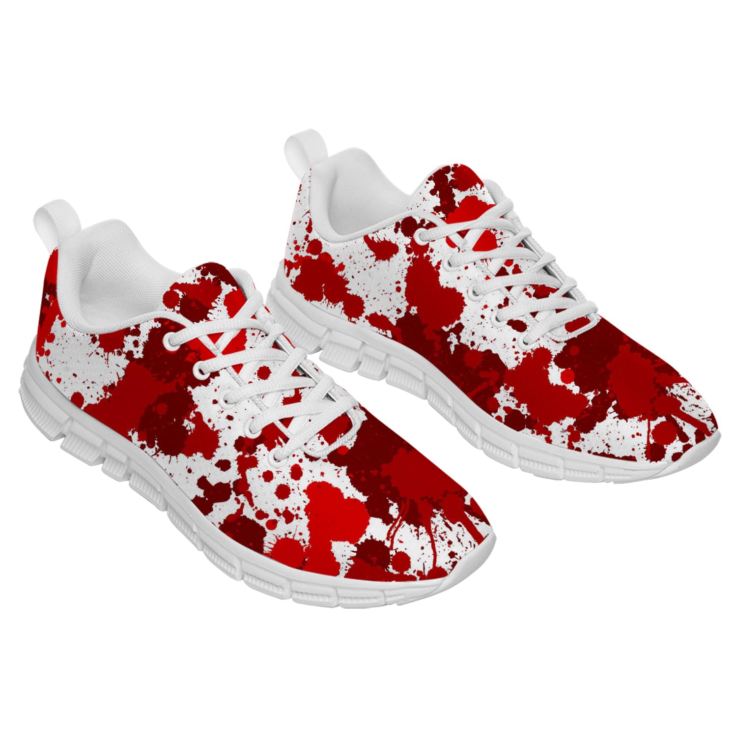 ocmogic Blood Shoes for Women Men Running Walking Tennis Sneakers Blood Splatter Bloody Halloween Shoes Gifts for Her Him,Size 8.5 Men/10 Women Black