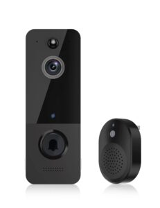 bitepass smart video doorbell camera wireless with ring chime, ai human detection, 2-way audio, hd live view, 2.4g wifi, night vision, cloud storage, battery powered, indoor outdoor surveillance