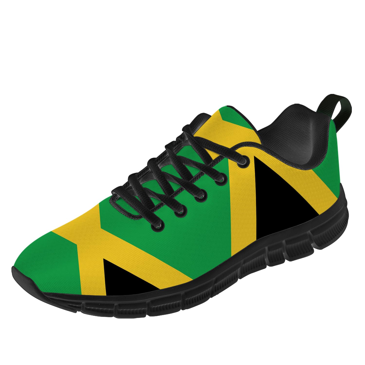 ocmogic Mens Womens Jamaican Shoes Running Walking Tennis Sneakers Jamaica Jamaican Flag Shoes Gifts for Women Men,Size 10 Men/11.5 Women Black