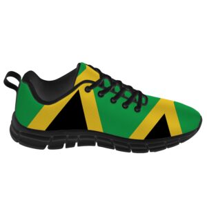 ocmogic Mens Womens Jamaican Shoes Running Walking Tennis Sneakers Jamaica Jamaican Flag Shoes Gifts for Women Men,Size 10 Men/11.5 Women Black