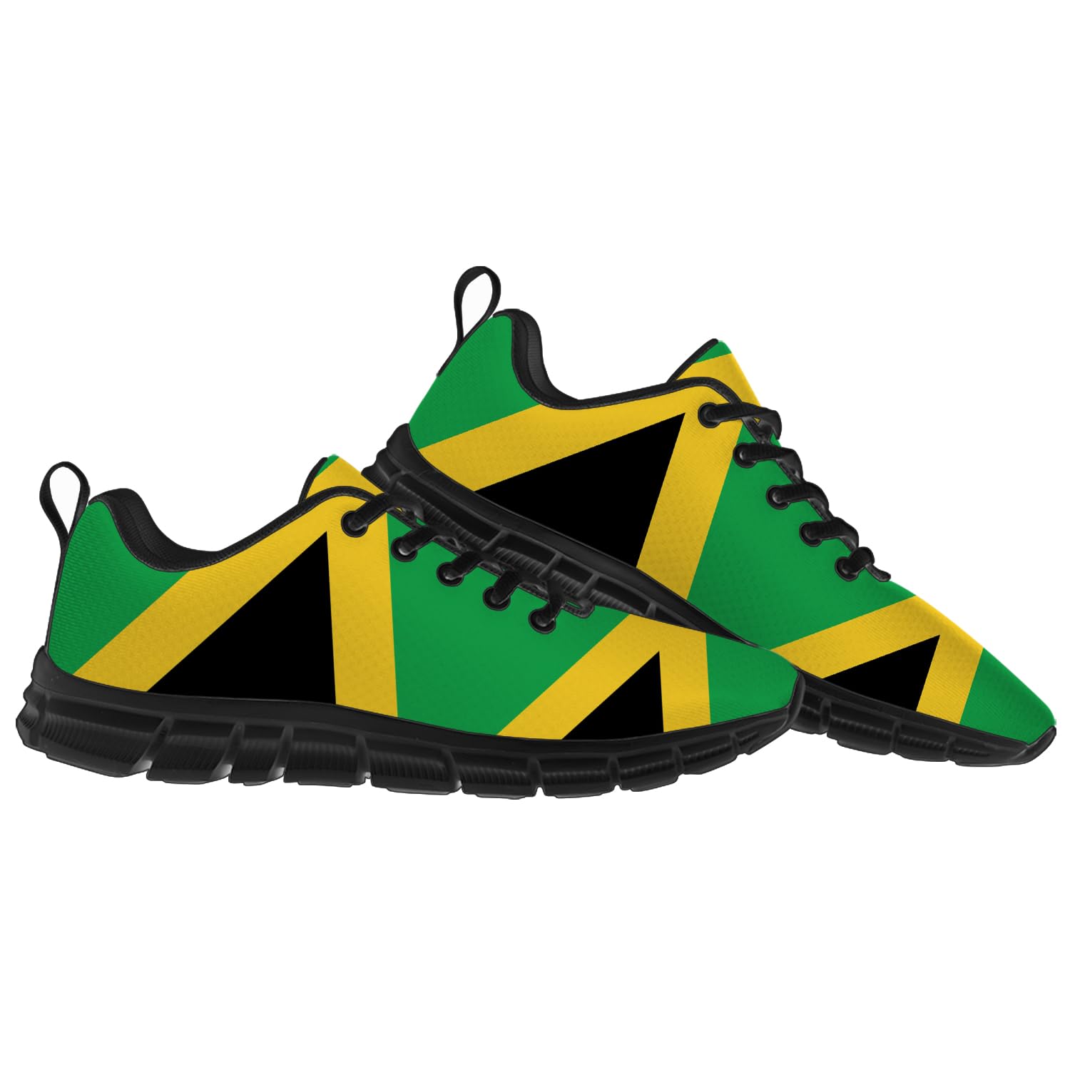 ocmogic Mens Womens Jamaican Shoes Running Walking Tennis Sneakers Jamaica Jamaican Flag Shoes Gifts for Women Men,Size 10 Men/11.5 Women Black