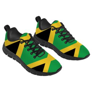 ocmogic Mens Womens Jamaican Shoes Running Walking Tennis Sneakers Jamaica Jamaican Flag Shoes Gifts for Women Men,Size 10 Men/11.5 Women Black