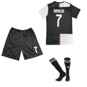 HISOKA Boys' Soccer Jersey, No.7, Kids Football Jersey, Children's Football Jersey, Youth Football Jersey with Socks(9-10Years) Black