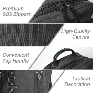 LEIZIFUN Messenger Bag for Men Canvas Sling Bag 14" Laptop Crossbody Backpack Hiking Daypacks Large Casual Tactical Retro Trendy Fashionable Durable School College Travel Sports Outdoor Daily Black