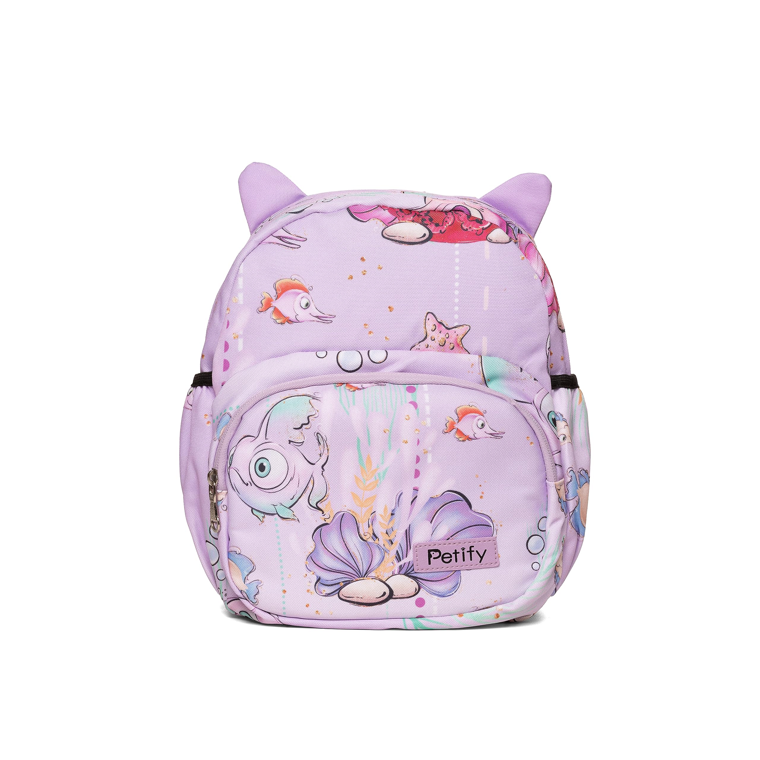 BQCLAB Cute Cartoon Mini Kids Backpack - 12-Inch Adventure for Toddler Boys Girls, Perfect for School & Play, Padded Straps (Seaworld)