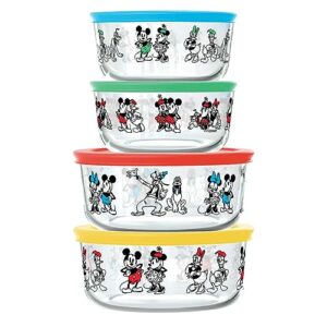 pyrex 8-piece disney mickey mouse & friends decorated food storage set