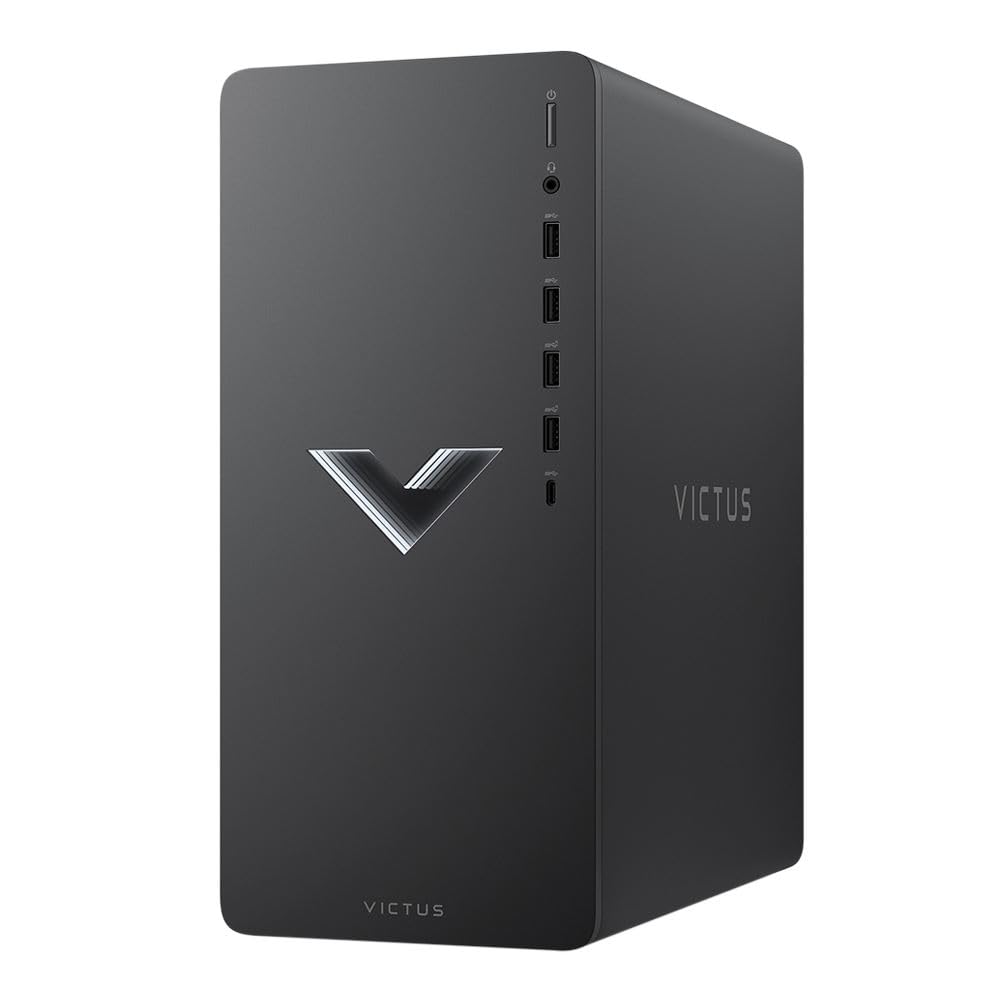 HP 2023 Victus 15L Gaming Desktop PC, AMD 6-Core Ryzen 5600G Processor (Up to 4.4 GHz), 32GB RAM, 1TB SSD, AMD Radeon RX6400, Mouse and Keyboard, Win 11 Home, Mica Silver, with HDMI Accessory