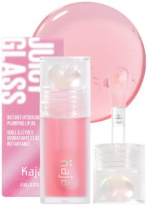 kaja juicy glass lip oil | hydrating, feel plumped and lightweight with vitamin tree fruit oil for glass skin look | 01 rose hip spritz | vegan, cruelty-free