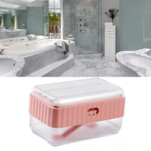 MOUMOUTEN Soap Holder, Travel Soap Case Box, Decorative Soap Case Storage Drainage Tray Dish for Bathroom(Pink)