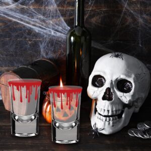 Whaline 6 Pack Halloween Shot Glasses Blood Splattered Drinking Glasses 1.7oz Horror Bloody Small Glass Shot Cups Halloween Party Cups for Bar Drinkware Supplies Halloween Party Decoration