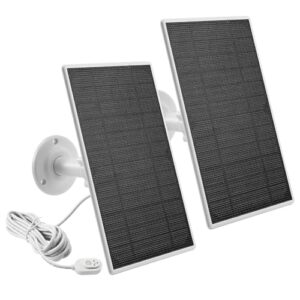 solar panel charger for arlo camera, power compatible with pro 4, arlo pro 5s, pro 3, floodlight, ultra 2, and ultra cameras, 13ft/4m cable, 6v4.5w, 2pcs