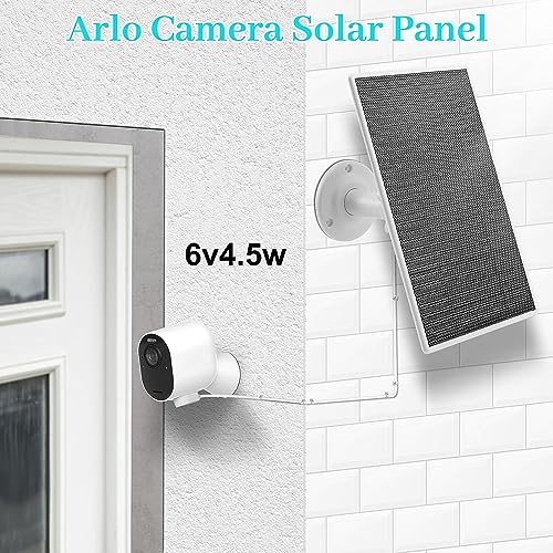 Solar Panel Charger for Arlo Camera, Power Compatible with Pro 4, Arlo Pro 5S, Pro 3, Floodlight, Ultra 2, and Ultra Cameras, 13ft/4m Cable, 6V4.5W, 2PCs