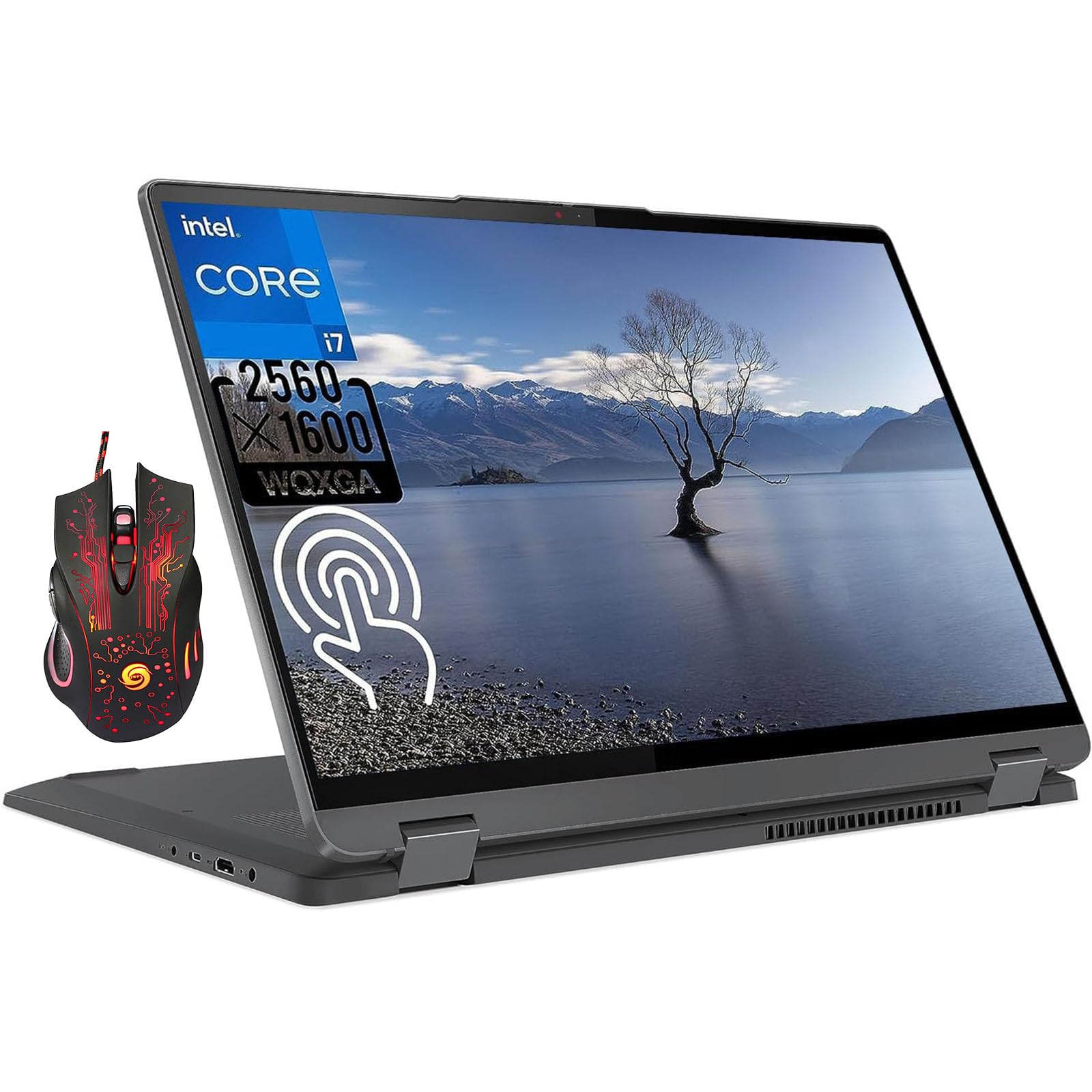 Lenovo 2023 Newest IdeaPad Flex 5 2-in-1 Laptop, 16" 2.5K WQXGA Touchscreen, Intel Core i7-1255U (10 cores), 16GB RAM, 512GB SSD, Intel Iris Xe Graphics, Wi-Fi 6, Backlit Keyboard, Windows 11 Home