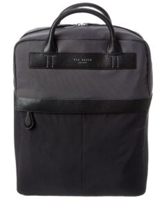 ted baker warp top handle canvas & leather backpack, os, black
