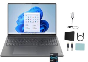 lenovo yoga 7i 16 inch 2.5k touchscreen (2560 x 1600) 2-in-1 convertible laptop, intel core i5-1240p, 8gb memory, 1tb ssd, backlit keyboard, fingerprint, windows 11 home, storm grey + accessories