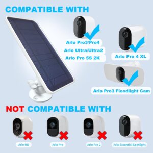 DIANMU Solar Panel Charger for Arlo Camera: Pro 4, Ultra 2, Pro 5S 2K, Pro 3, Ultra 2 XL, Pro 4 XL - with 13FT Magnetic Cable, 360° Adjustable Aluminum Alloy Mount (Not for Pro/Pro2/Essential) -3 Pack