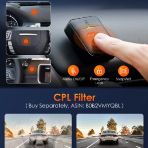 [ Bundle-3 Items: Vantrue E3 Dash Cam + 512GB SD Card + Hardwire Kit ] 3 Channel Dash Cam Front and Rear Inside, 3 Way Triple WiFi GPS Dash Camera 2.7K 1944P+1080P+1080P with STARVIS IR Night Vision