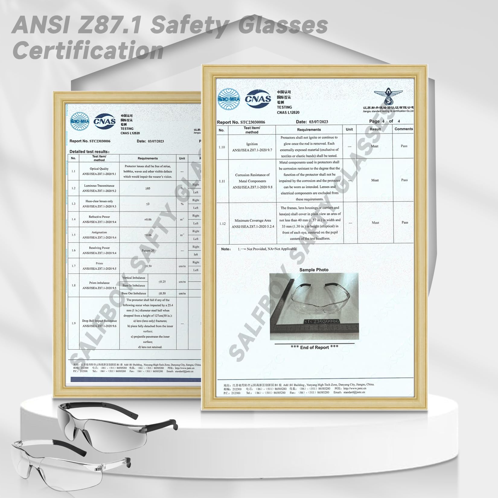 Salfboy Safety Glasses for Men Women ANSI Z87.1 Safety Glasses Bulk UV Protective Eyewear Scratch-Resistant 10PCS (118 10 Grey)