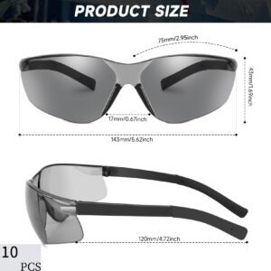 Salfboy Safety Glasses for Men Women ANSI Z87.1 Safety Glasses Bulk UV Protective Eyewear Scratch-Resistant 10PCS (118 10 Grey)