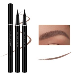 ponhey 2pcs ultra-fine waterproof eyeliner liquid eyebrow pencil long-lasting smudge-proof quick drying eye liner