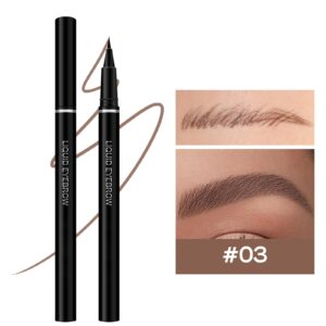 Ponhey 2Pcs Ultra-Fine Waterproof Eyeliner Liquid Eyebrow Pencil Long-Lasting Smudge-Proof Quick Drying Eye Liner