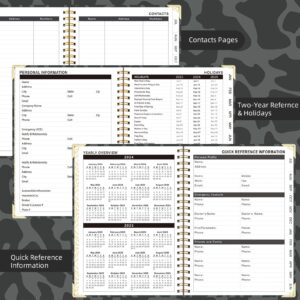Knagsfa 2024 Monthly Planner, Jan 2024 - Dec 2024 Weekly Monthly Planner 6.5" x 8.5" with Page Tabs, Calendar Hardcover with Inner Pocket, Elastic Band, Twin-Wire Binding, Bookmark,Black Leopard
