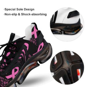 Pink Breast Cancer Awareness Women's Walking Running Shoes Athletic Tennis Fashion Sneakers for Men