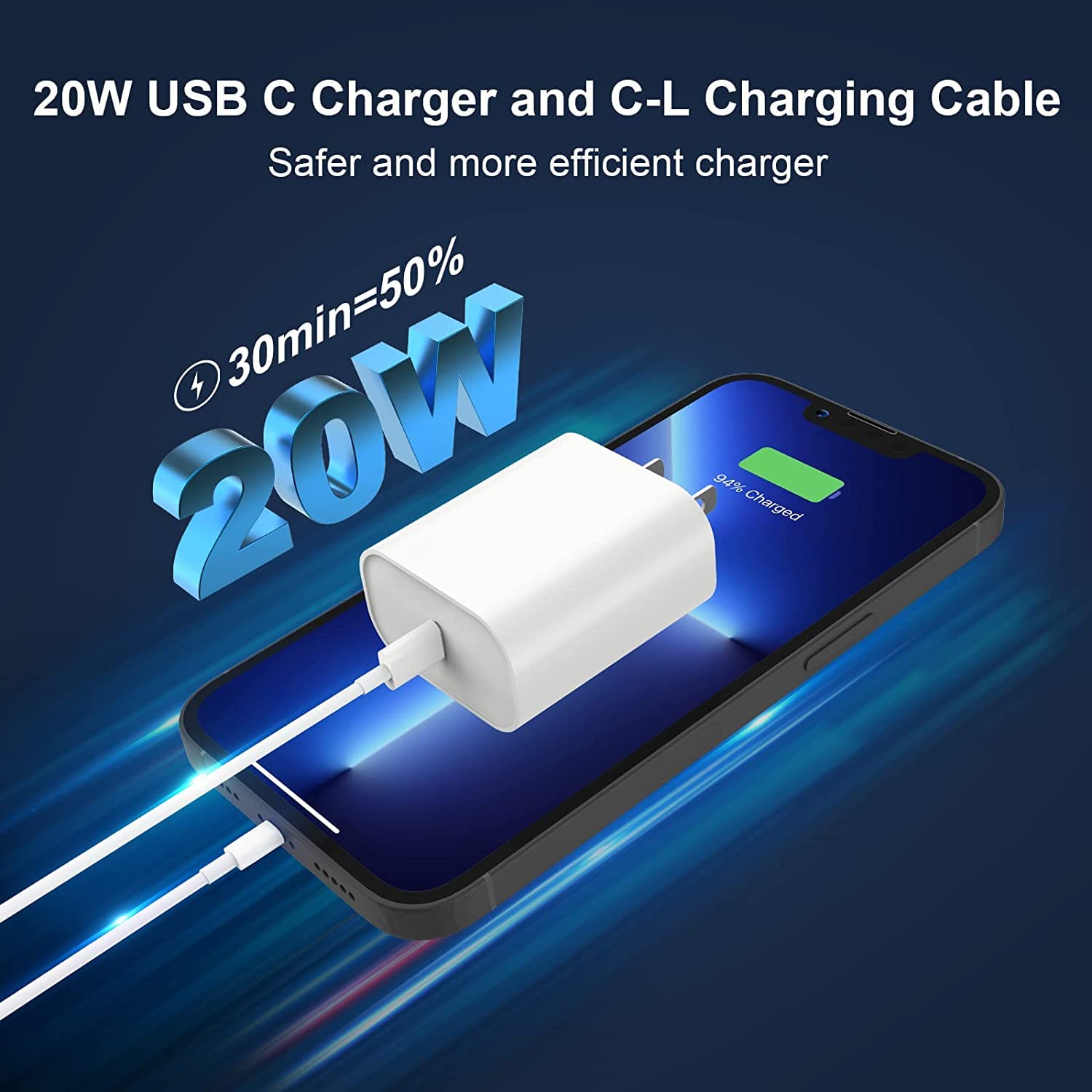 for iPhone Fast Charger,2Pack[MFi Certified] 10FT Extra Long USB C to Lightning Fast Charging Data Sync Cord with PD 20W USB C Wall Charger Travel Plug for iPhone 13 12 11 XS XR X 8 and More