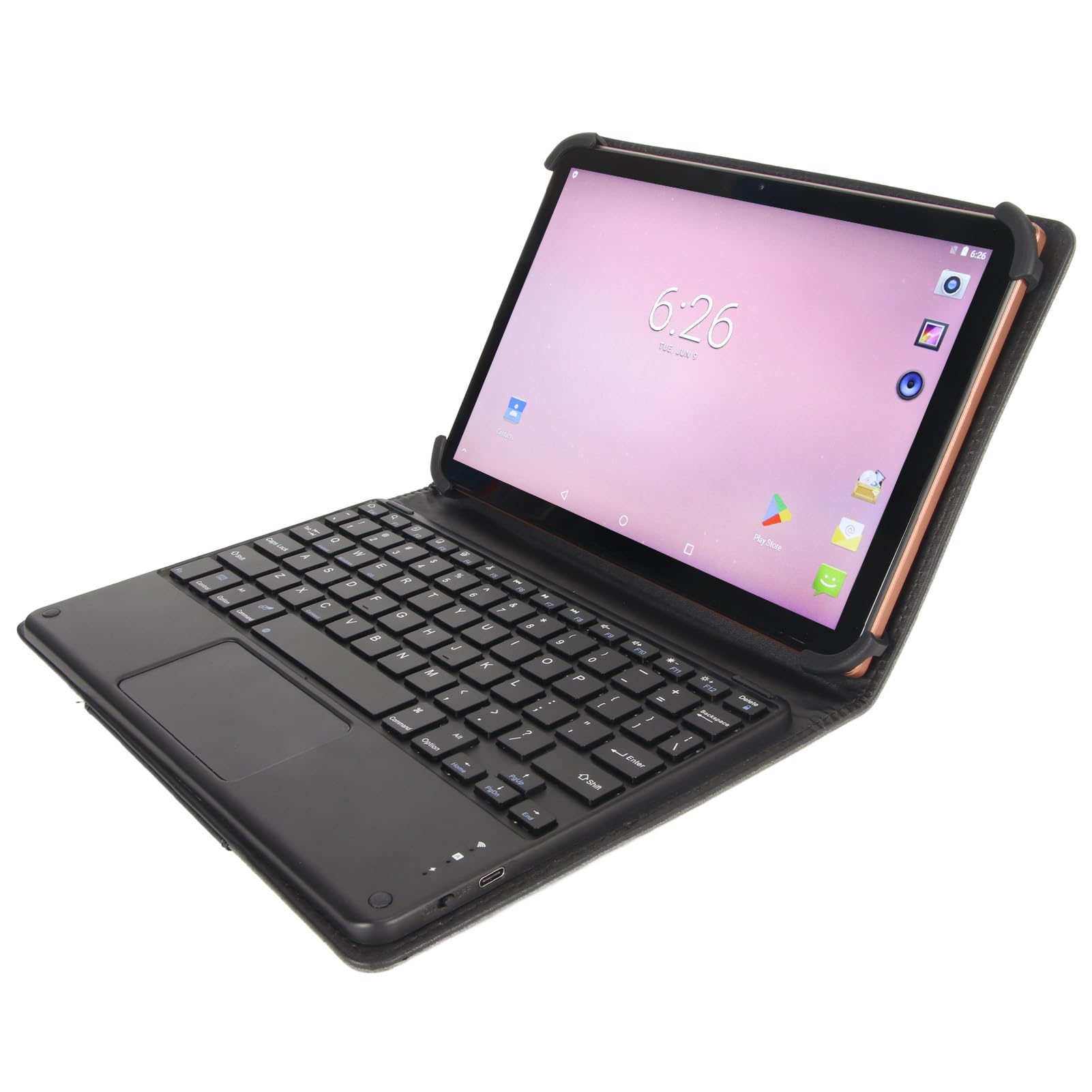 Yoidesu 2 in 1 10.1 Inch Tablet, Android 12 Tablet, 8G RAM 256GB ROM, 2.4G 5G WiFi, with Keyboard and Case, Octa Core Processor, 1080P FHD Screen (US Plug)