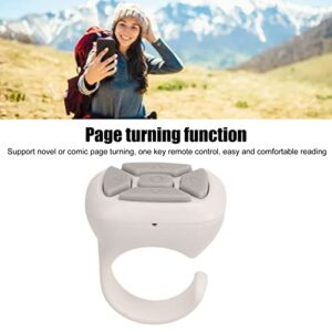 App Page Turner, Low Power Consumption USB Rechargeable 5.3 Remote Control Scrolling Long Battery Life for Cell Phone (White)