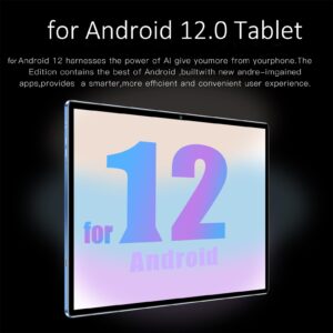 Yoidesu 10.1 Inch Android 12 Tablet, 5G WiFi Tablet, 2 in 1 Tablet, 8GB RAM 256GB ROM, 8 Cores, Dual Speakers, 1960x1080 Resolution, 7000mAh Battery (US Plug)