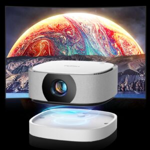 mini-portable-projector with 5g wifi and bluetooth 1080p: 550 ansi battery-powered outdoor projector with electric-focus, lisowod smart movie proyector with battery for outdoor/indoor use with zoom