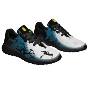 Halloween Shoes for Men Women Running Sneakers Breathable Casual Sport Tennis Shoes Black Size 5