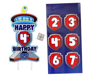 custom age birthday cake topper for patrol boys and girls party decorations