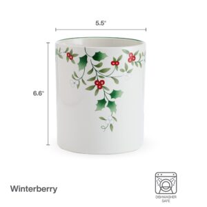 Pfaltzgraff Winterberry Kitchen Utensil Crock Holder, 6 Inch, Multicolored