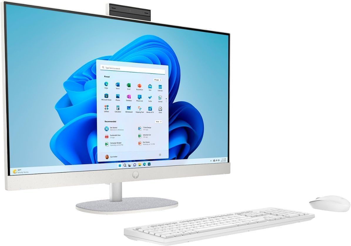 HP 27 All-in-One Touch Desktop 2TB SSD 64GB RAM Win 11 PRO (Intel 13th gen with 10 cores and Turbo Boost to 4.60GHz, 2 TB SSD, 64 GB RAM, 27-inch FullHD Touchscreen) PC Computer Essential Pavilion