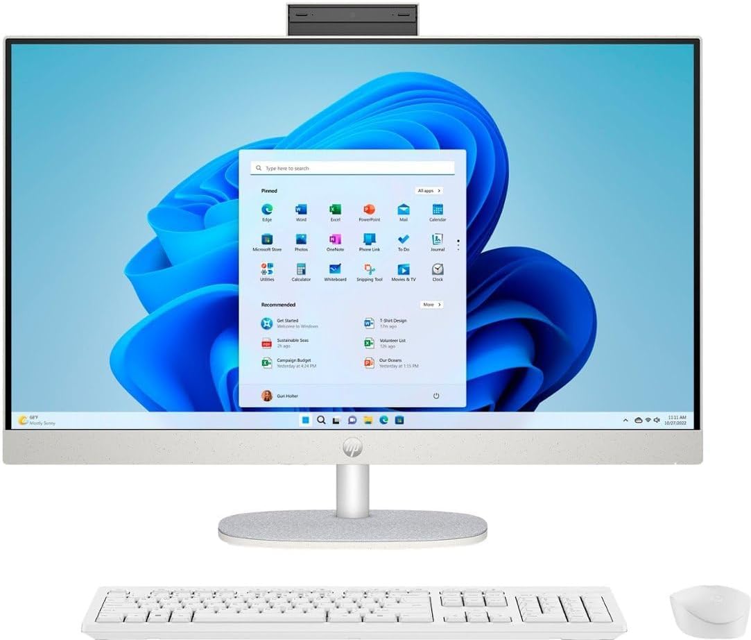 HP 27 All-in-One Touch Desktop 2TB SSD 64GB RAM Win 11 PRO (Intel 13th gen with 10 cores and Turbo Boost to 4.60GHz, 2 TB SSD, 64 GB RAM, 27-inch FullHD Touchscreen) PC Computer Essential Pavilion