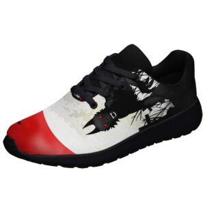 halloween shoes for men women personalized moon wolf running sneakers breathable casual sport tennis shoes black size 12