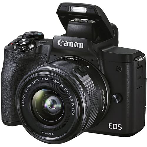 Canon EOS M50 Mark II Mirrorless Camera with EF-M 15-45mm f/3.5-6.3 is STM Lens + 2pc 64GB Memory Cards + Extra Battery + Filters + Cleaning Kit & More