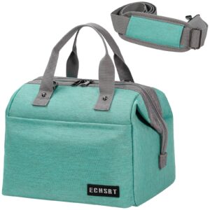 ECHSRT Insulated Lunch Tote Bag & 10L Insulated Lunch Bag with Shoulder Strap 2pack Blue & Green