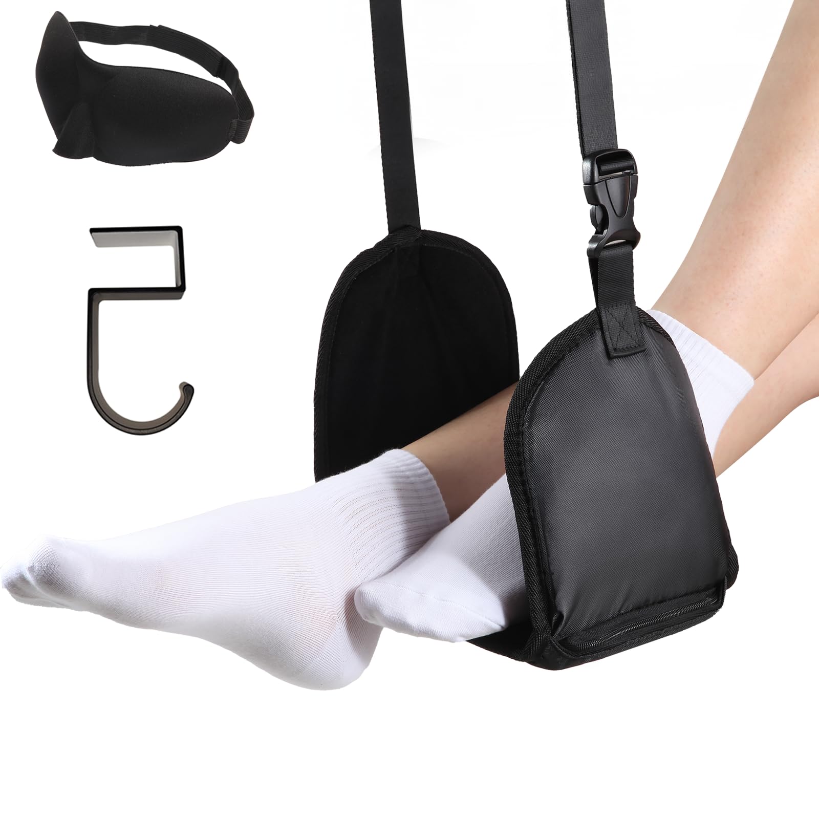 Airplane Foot Hammock Foot Rest for Airplane Travel Foot Hammock Under Desk Office Foot Hammock Airplane Leg Rest Big Foot Hammock