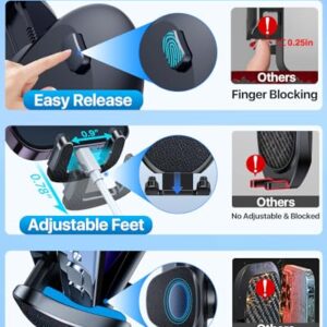 【Military-Grade】Car Phone Holder,【Strongest & Longest Steel-Hook】Car Vent Mount, Handsfree 360° Adjustable Automobile Cradle Air Clip Stand for iPhone 15 14 13 12 Pro Max Samsung Universal, Black