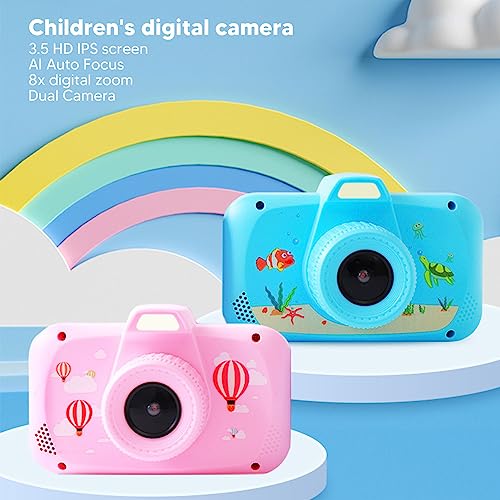 Kids Digital Camera, Mini Camera with 3.5 Inch 1080P Dual Lens, 20MP HD Small Kids Selfie Camera, for Girls and Boys 3 to 10 (Blue)