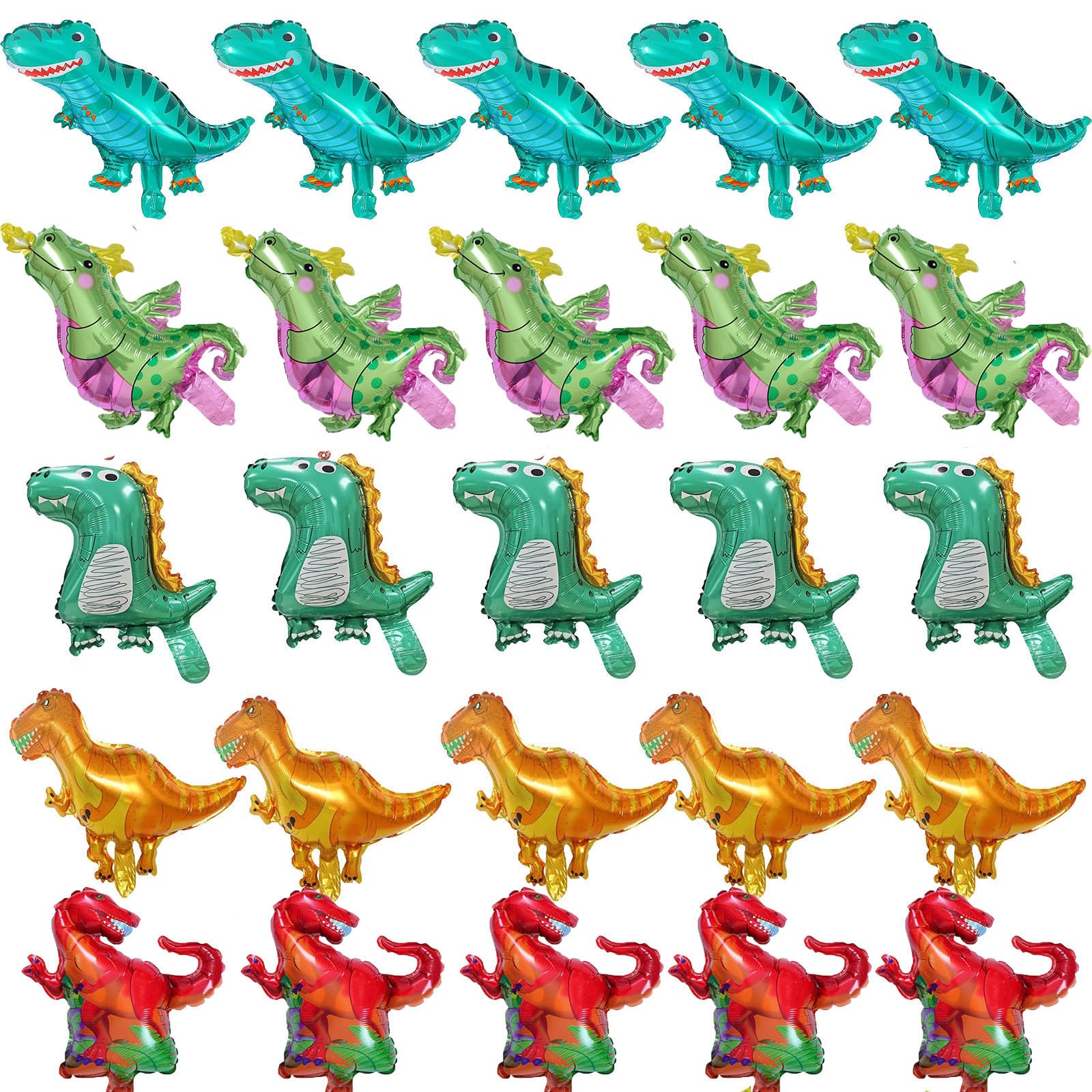 25Pcs Mini Dinosaur Balloons Foil Mylar Balloon Baby Dinosaur Balloons for Birthday Party Girl Dino Balloons for Dinosaur Party Decorations Dinosaur Baby Shower Decorations for Boy